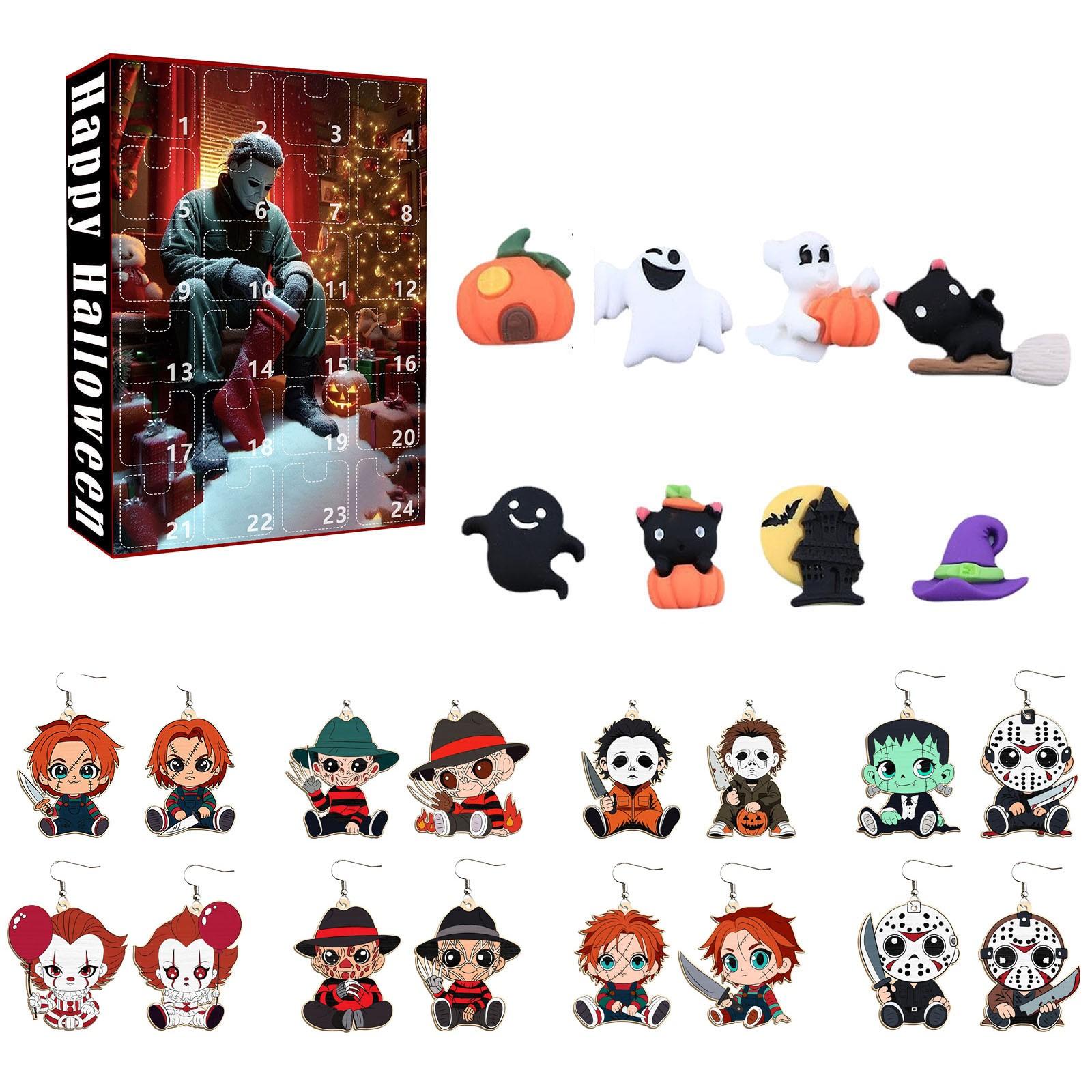

Halloween Countdown Advent Calendar Surprise Box – 24 Day Earrings & Ornament Set One Size