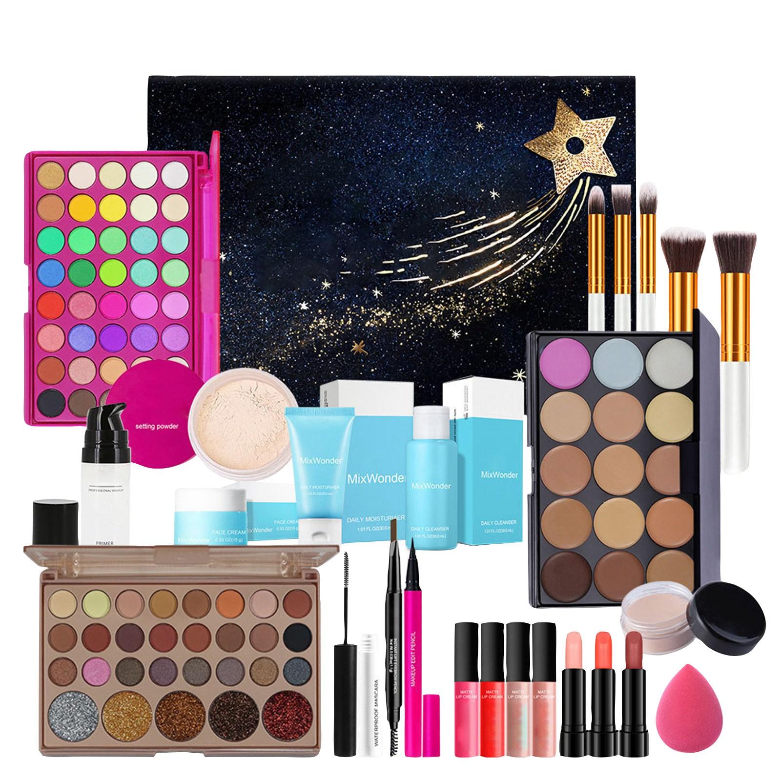 

Набор косметики в календаре обратного отсчета, подарок для любителя макияжа, 24 штуки для девочек, на Рождество, День святого Валентина, подарок на годовщину (10мл) One Size чёрный