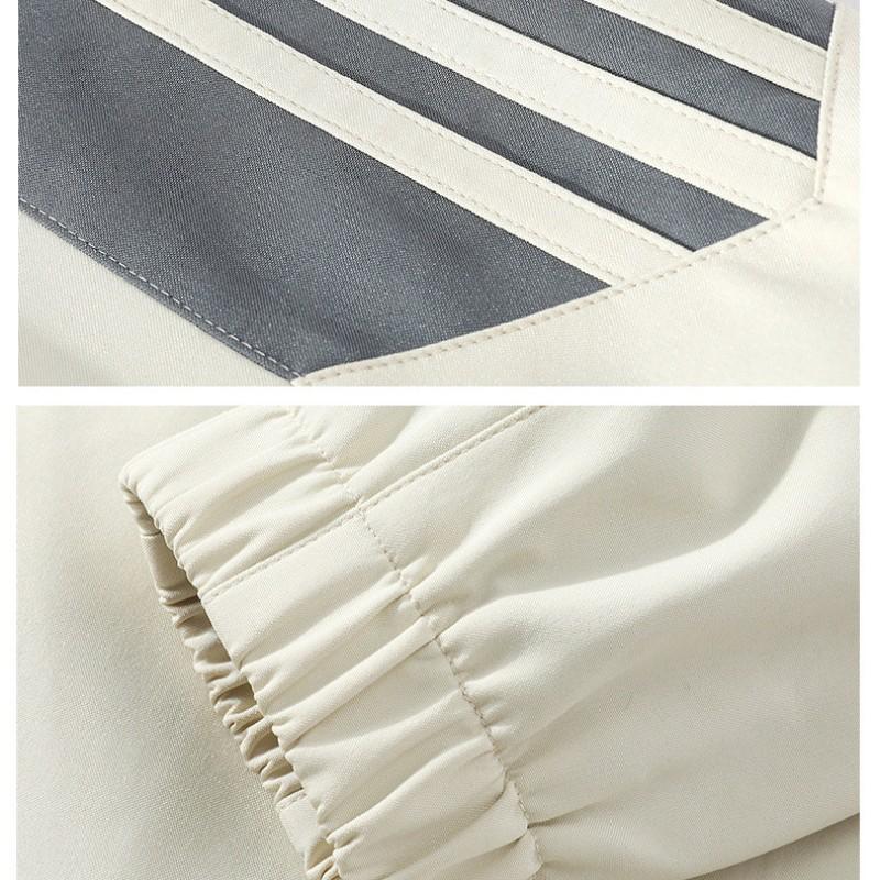 Men's Spring and Autumn Models Plus Size Thin Section Zip Section Stand-up Collar Jacket + Wide-leg Trousers Sports Two-piece Set