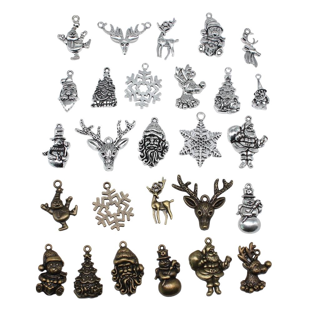 10pcs Christmas Santa Claus Charms Fit Jewelry Christmas Pendant Makings DIY Handmade Craft