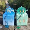 Game Genshin Impact Slime Cosplay Glass Wind Chimes Bells Cute Pendant Home Garden Hanging 70x49mm Creative Funny Home Decor