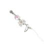 Cute Heart Keychain Pendant for Girls Phone Charm with Butterfly and Love Keyring Key Chain Bag Accessory
