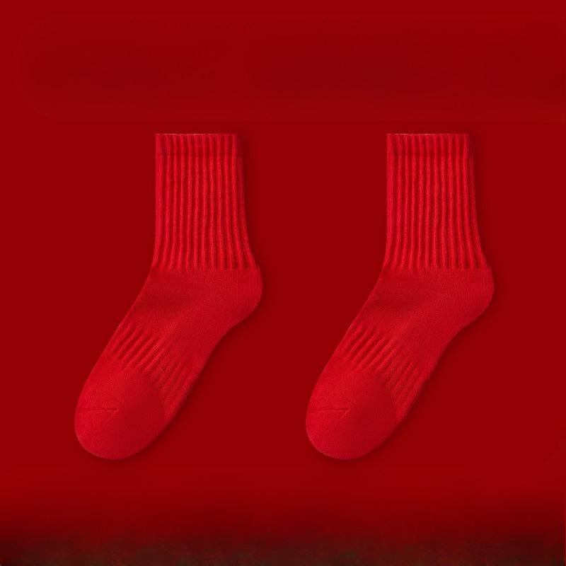 

Женские осенне-зимние антиодорантные и влагопоглощающие бесшовные хлопковые носки 1 pair красный