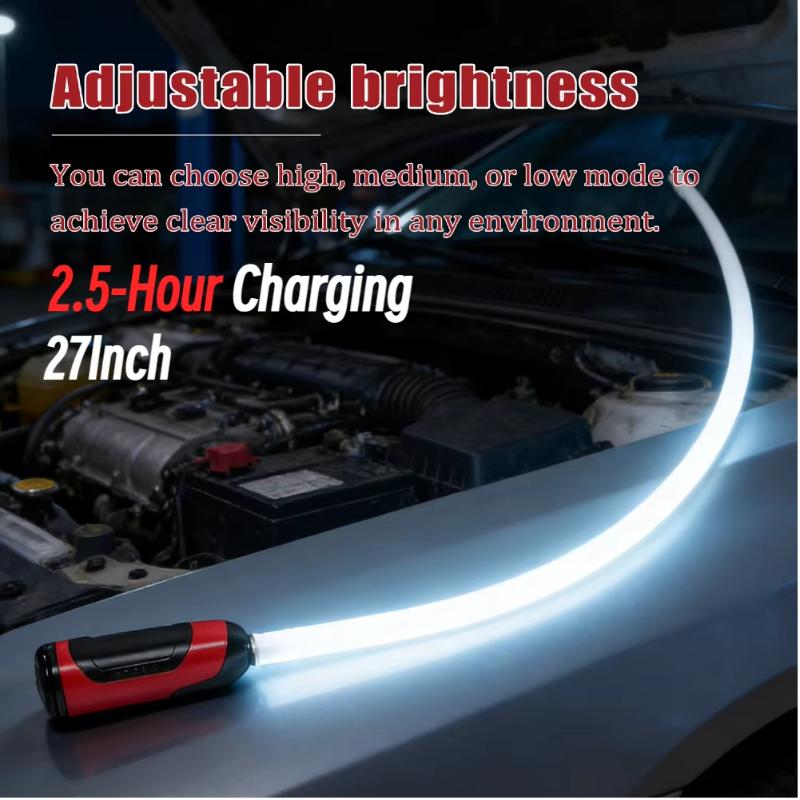 Flexibler LED-Taschenlampenstab Biegsames Arbeitslicht Tragbare USB-wiederaufladbare Lampe für Garage Autoreparatur Camping Notbeleuchtung