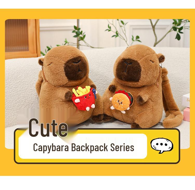 Cute Capybara Backpack Plush Toy Doll Stuffed Animal Gift for Girls' Birthday