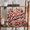 Believe" 2D Metal Sign with Christmas Print Design 7.8X7.8 inches (20X20 cm) Perfect for man cave garage and outdoor decoration