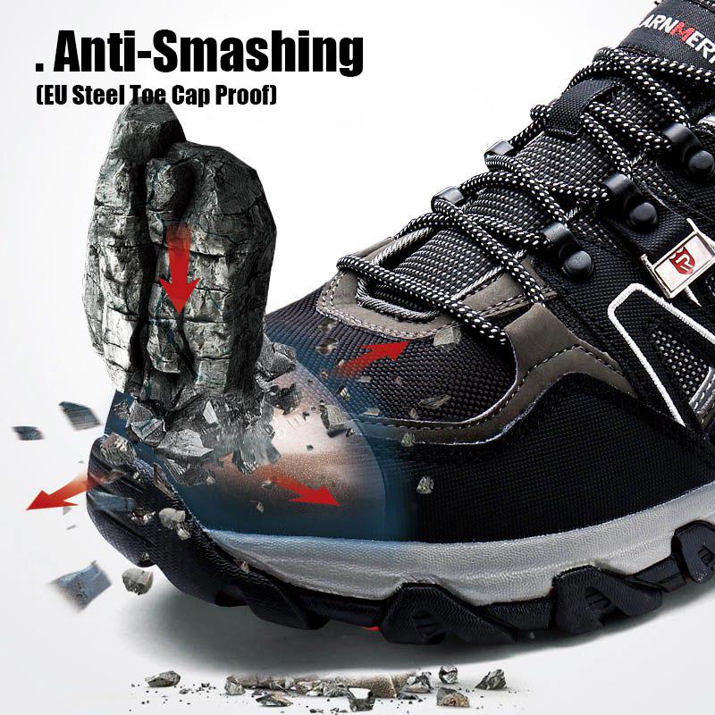 larnmern mens steel toe safety trainers