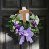Bright Artificial Flower Easter Wreath Crosses Shape Silk Wreath For Long Time Decors In Event And Homes