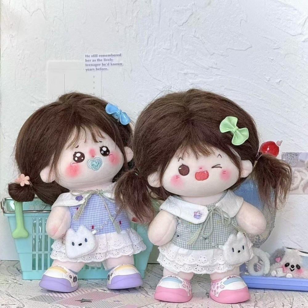 1 set Plaid Skirt 10/20cm Cotton Doll Clothes Princess Dress 10cm Doll Clothes  Doll Accessories