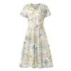 Women's Summer Casual Fashion Print Pocket Short Sleeve V-Neck Swing Dress
