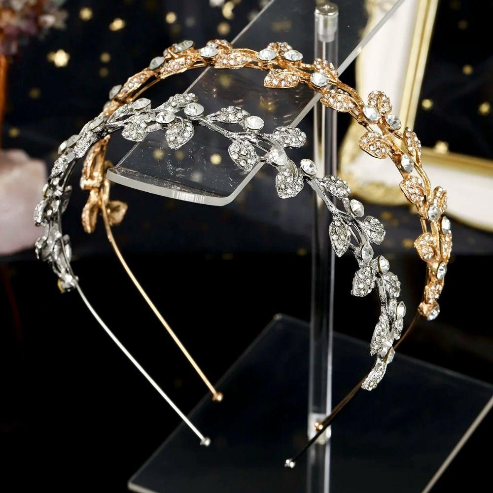 Zinc Zinc Alloy Material Wedding Hair Accessories Gold Silver Color Bride Headband Hairbands  Birthday Party