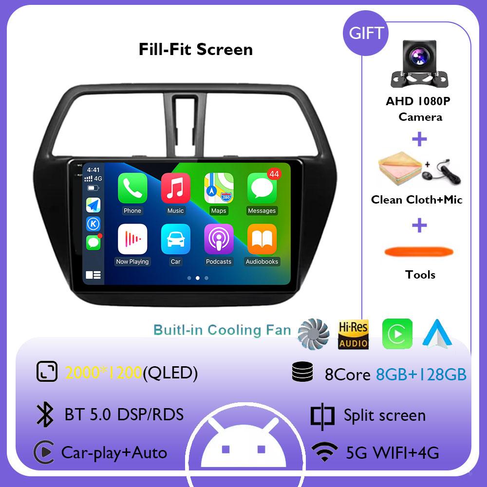 Android 14 Car Radio For Suzuki SX4 S-Cross 2014 2015 2016 2017 Multimedia Player Stereo GPS WIFI+4G wireless Carplay Auto video