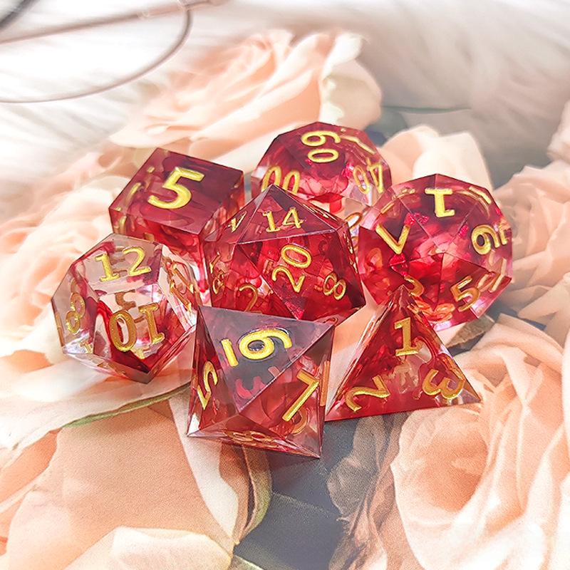 Sharp Resin Polyhedral Dice for Cthulhu, DND, and TRPG Board Games