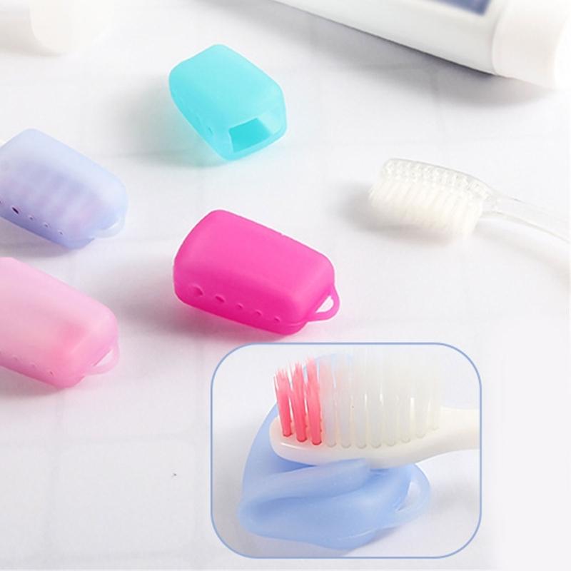 10 Pieces Colorful Silicone Toothbrush Protectors Covers Caps Compacts Travel Accessories With Dustproof Closure