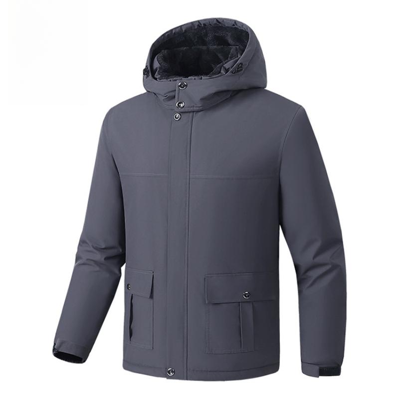 Fashionable versatile men's thickened warm winter jacket cotton clothing wrinkle-resistant lightweight soft and comfortable long-sleeved down jacket
