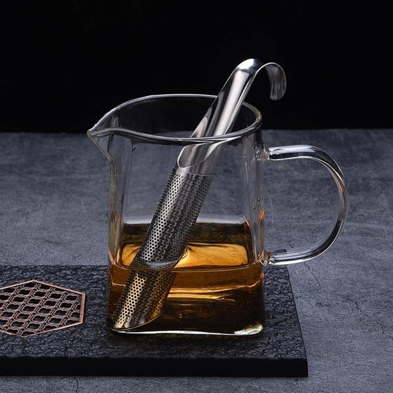 Teas Pipe Strainer Set Includes Brush And Hanging Hook Handle Design Stainless Steels Net Filter For Brewing Teas
