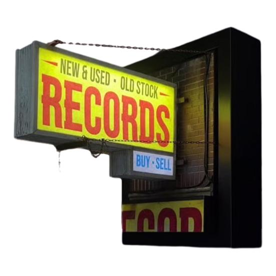 Record Store Wall Light Retro Wall Mounted Decorative Light Nostalgic Record Store Ornament Music-Themed Gift for Music Lovers Record Collectors