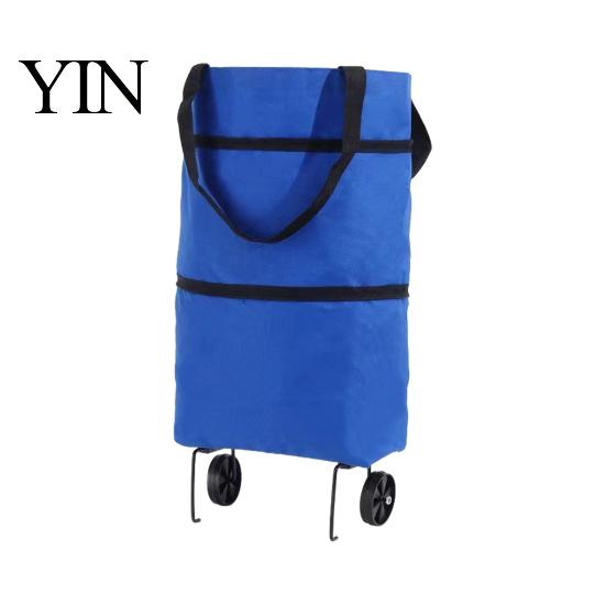 Sac de Courses Extensible à Roulettes Pliable avec Roulettes, Léger Portable Grande Capacité Chariot à Provisions Chariot, Trolley Imperméable en Tissu Oxford pour Et