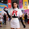 Pokemon Jessie James Cosplay Kostüm Mit Spandex-Mischgewebe Für Bühnenauftritte