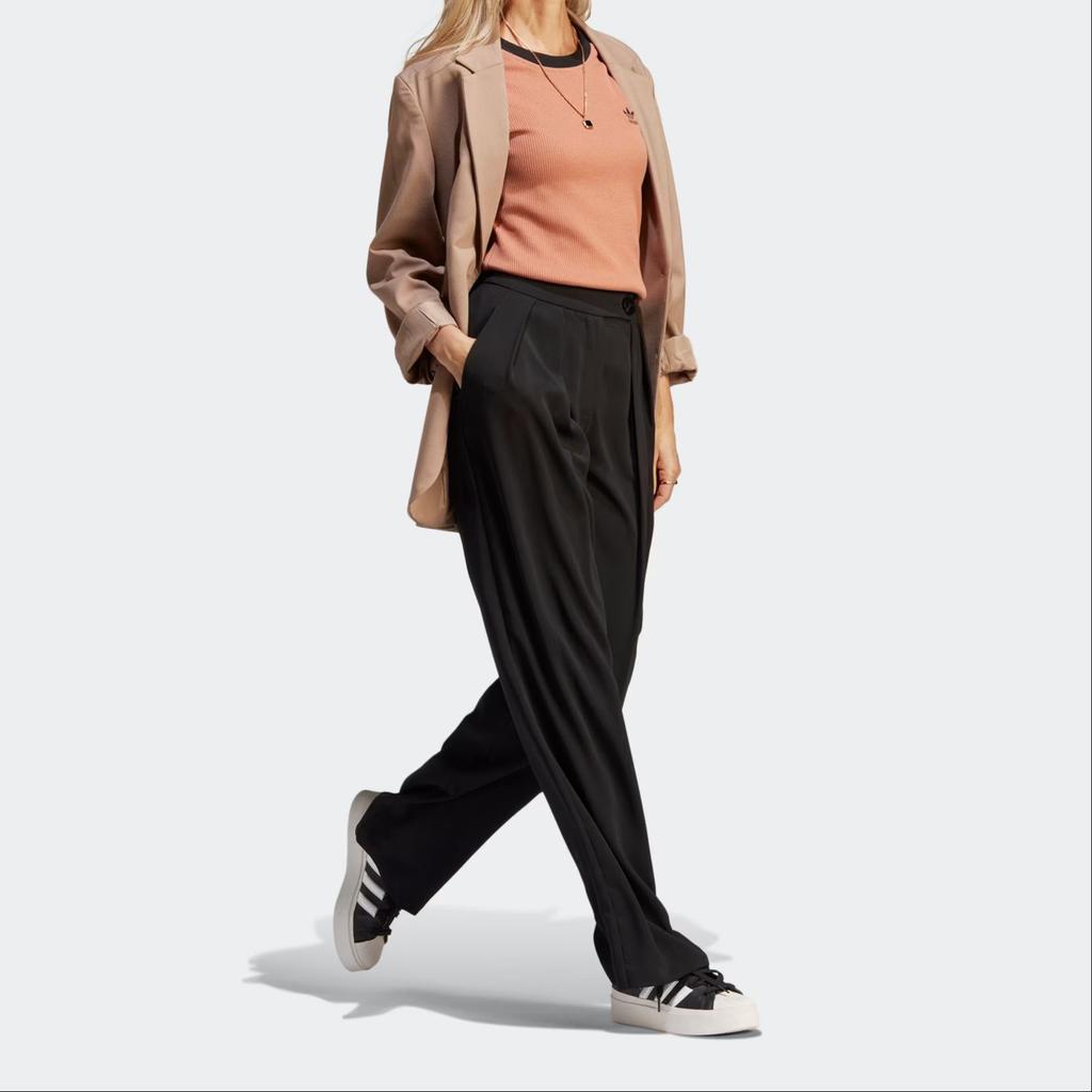 Adidas Originals American Retro Series 3-Stripes Slim T-Shirt Women Tops Rock-Layer-Brown IC5464
