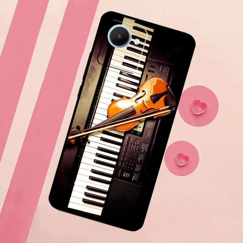 Violin Piano For Realme 10 11 12 13 14 Pro Plus C55 C71 C75 C67 C63 C61 C53 C35 C65 GT6 GT7 15 Pro Case