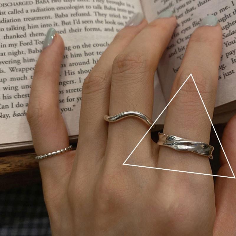 Bague Chaîne Minimaliste Coréenne en Argent Sterling S925 pour Femmes