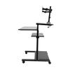 4-tier Stand Up Desk, Wide Mobile Stand Up Desk, Height Adjustable Rolling Workstation Rectangular for Office, Living Room