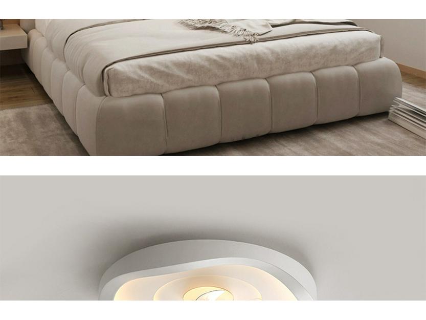 Ventilator de tavan silențios cu lumină pentru dormitor și camera copiilor, design modern minimalist, iluminare prietenoasă cu ochii și reglabilă