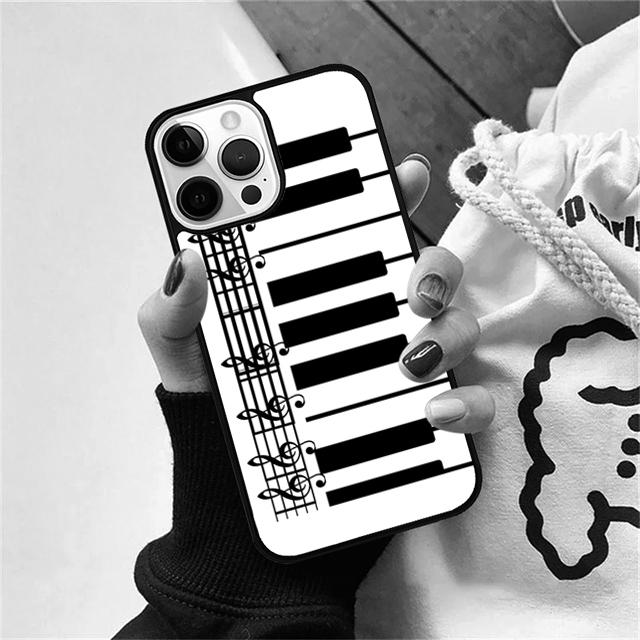 Piano keys Vintage Music Notes Phone Case Cover For iPhone 17 Air 15 16 14 13 12 Pro Max 11 Pro Max Plus Coque