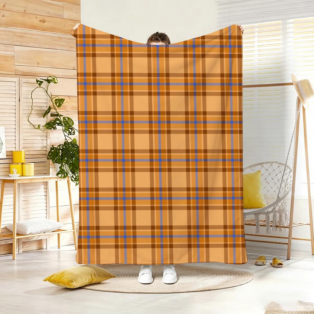 chubby PPlaid Throw Lightweight g Flannel Blanket Soft Skinfriendly for Summer Cooling