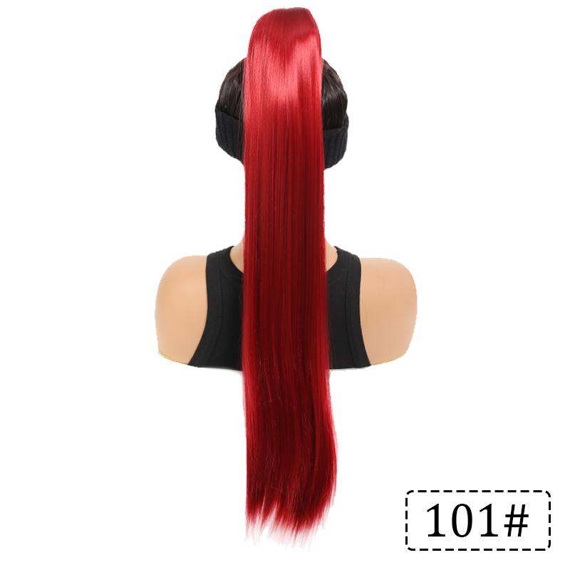 Magic stick ponytail synthetic wig long straight ponytail wig female wig heat-resistant for daily gatherings
