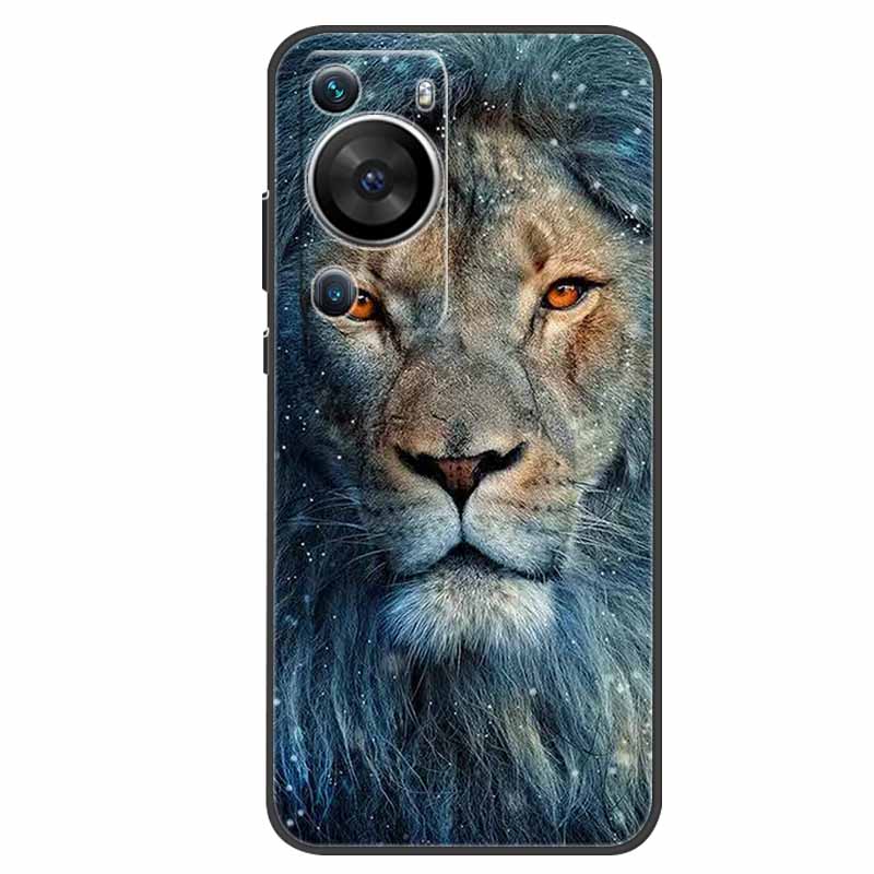 For Huawei P60 Pro Case Animals Protector Soft Silicone Phone Back Cover Cases for Huawei P60 Pro Coque Shockproof Wolf New Capa