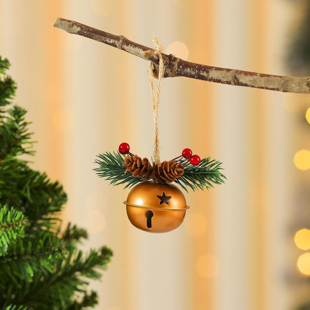 Guirlanda Sino de Pinha e Frutos Vermelhos para Porta e Ornamento de Árvore de Natal