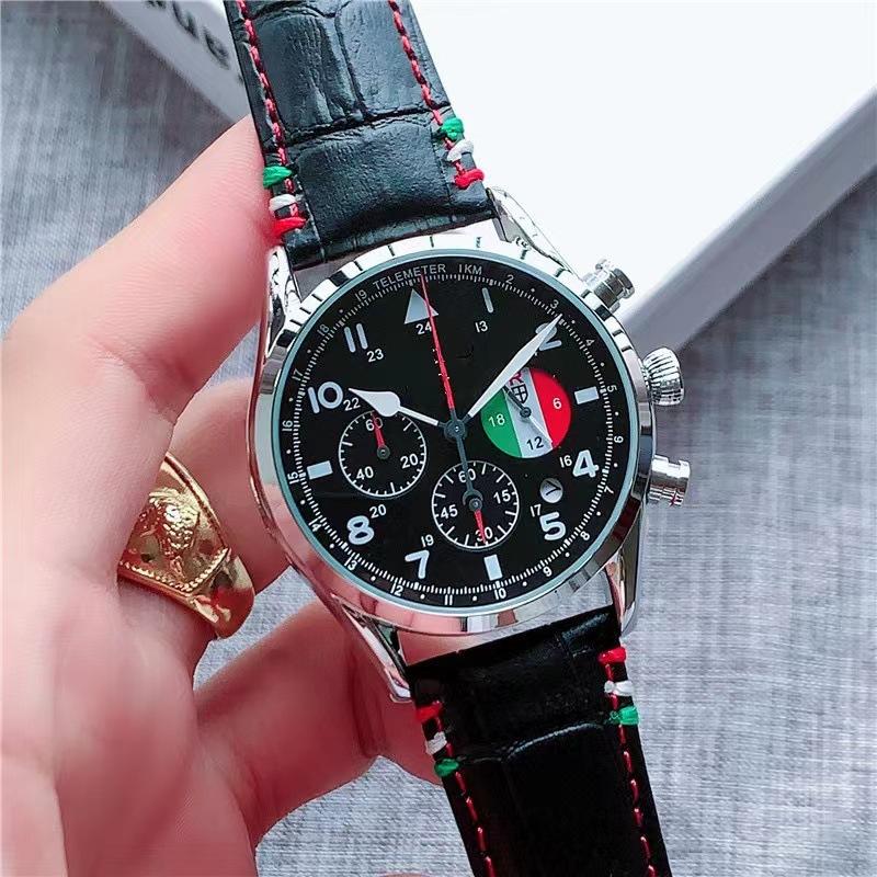 E-commerce fine brand multi-functional six-pin quartz men s fashion business quartz watch чёрный