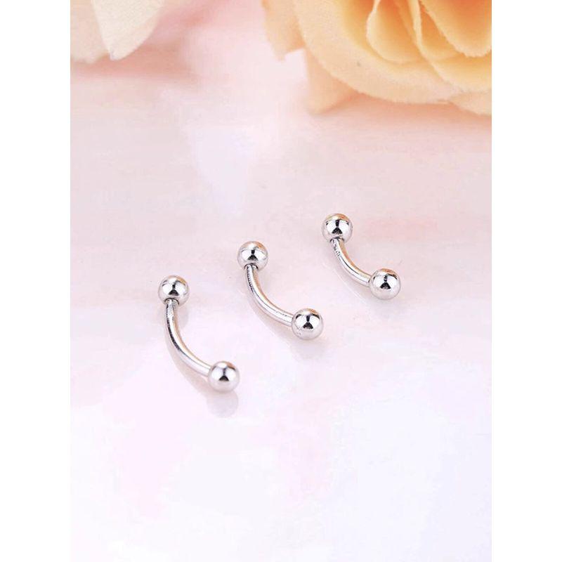925 Sterling Silber Augenbrauenring Bauchnabelring Bauchnabelstecker Bauchnabelpiercing Bauchnagel Mini Ohne Belastung Mode Anti-Allergie 3mm Kugel Radian