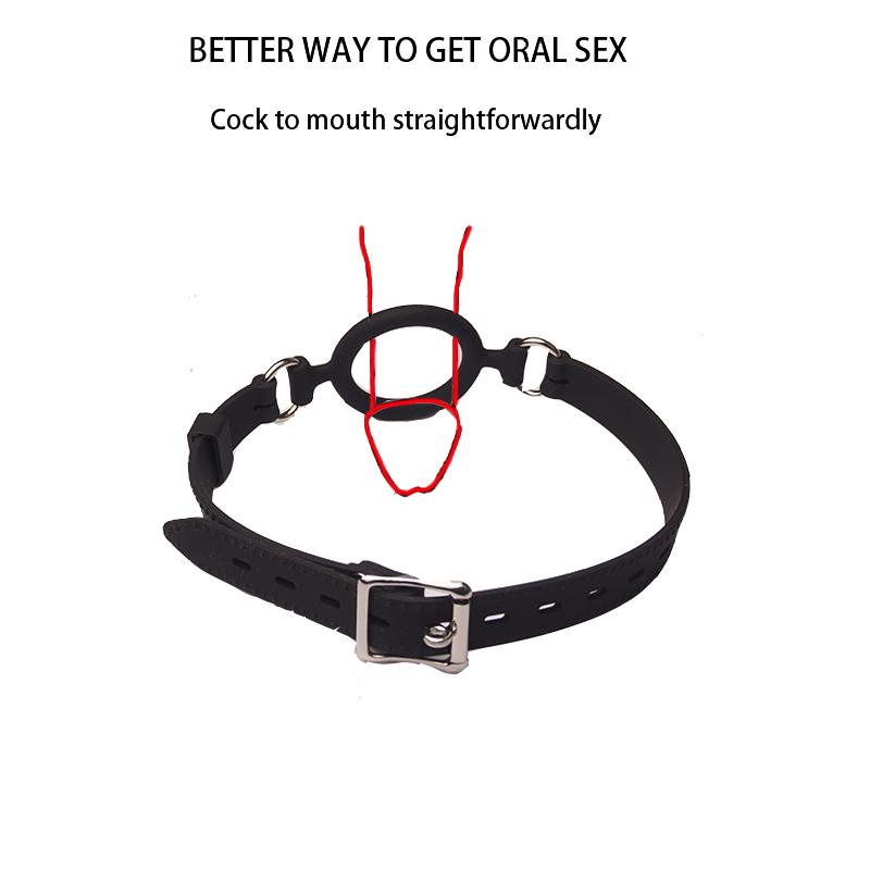 Curea din silicon cu inel O, Gag cu gură deschisă, Jucării BDSM pentru fixare orală Fetish, Bot pentru sclavie pentru sclavă sexuală, Flirt de cuplu SM