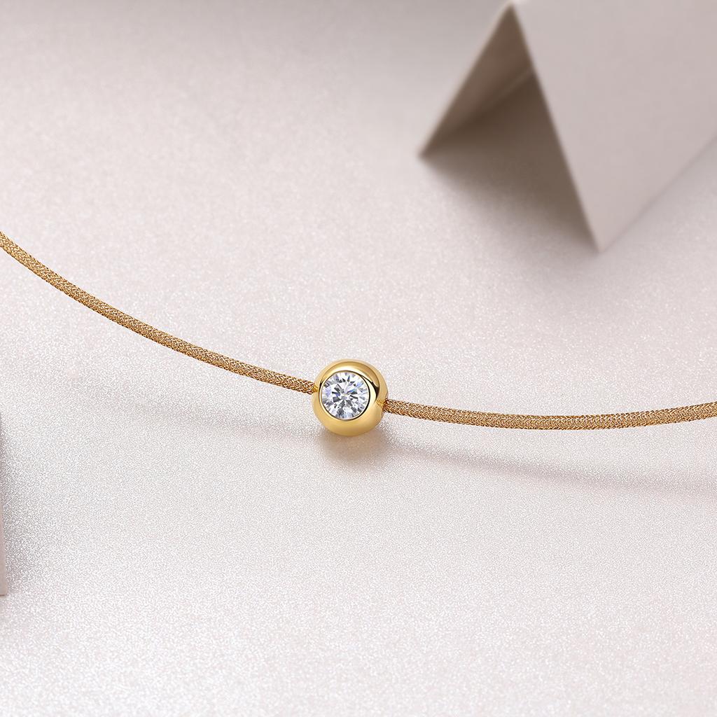 Hot Sale Moissanite Jewelry Fashion Necklace Hot Sale Minimalist Wire Choker S925 Pendant Necklace