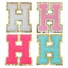 4Pcs Chenille Letters Patches Embroidery Iron On Letters Patch Appliques For Clothing Sticker Diy Accessories Large Size: 8.2Cm