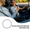 Auto Motor Startknopf Abdeckung, Auto Ein-Knopf-Start Diamant Zierring Knopf Strass