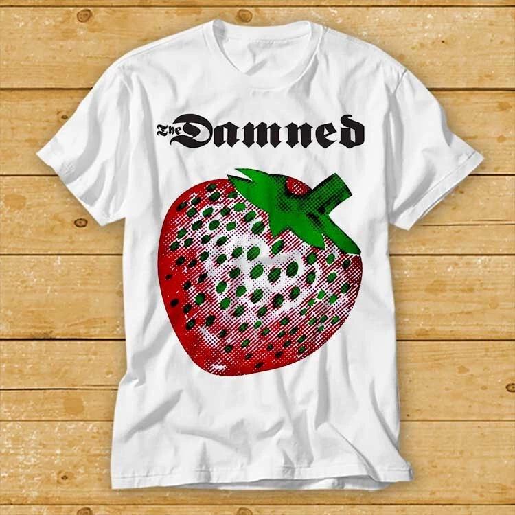 The Damned Strawberries Punk Rock Retro Limited Edition Gift Tee T Shirt 2427 S