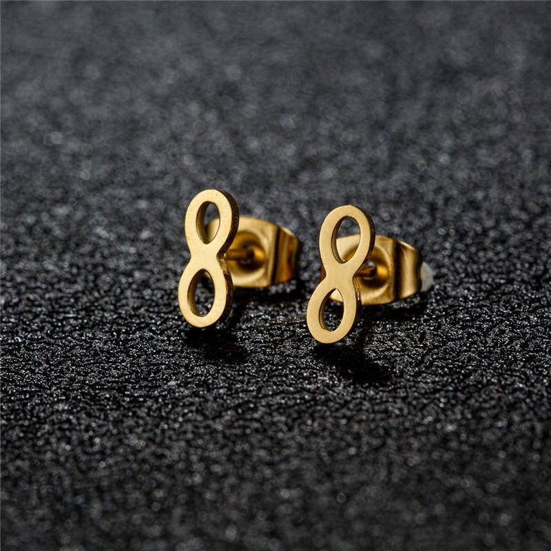 Stainless Steel Geometric Stud Earrings for Women Minimalist Circle Triangle Star Ear Studs Horseshoe U Shaped Earings oorbellen