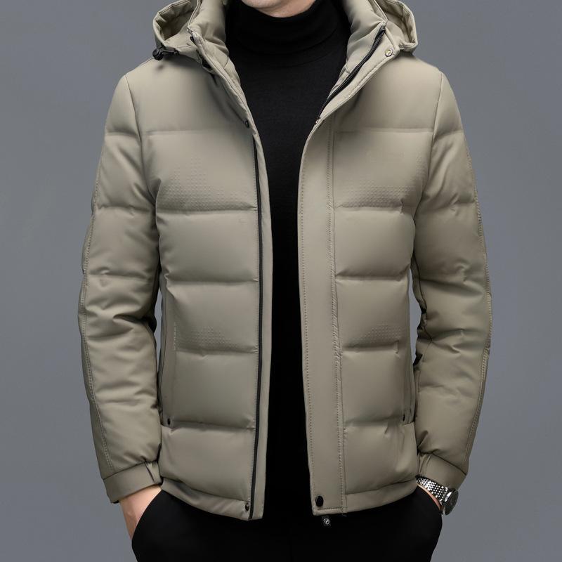 Winter Down Jacket for Men, Middle-aged and Elderly Dads, Plus Size Mid-length Jacket