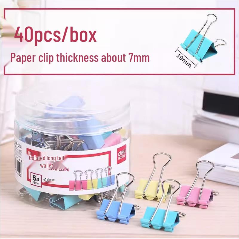 19mm & 32mm Colored Metal Binder Clips - Small Mixed Pack for Office, Tickets & Documents Colored