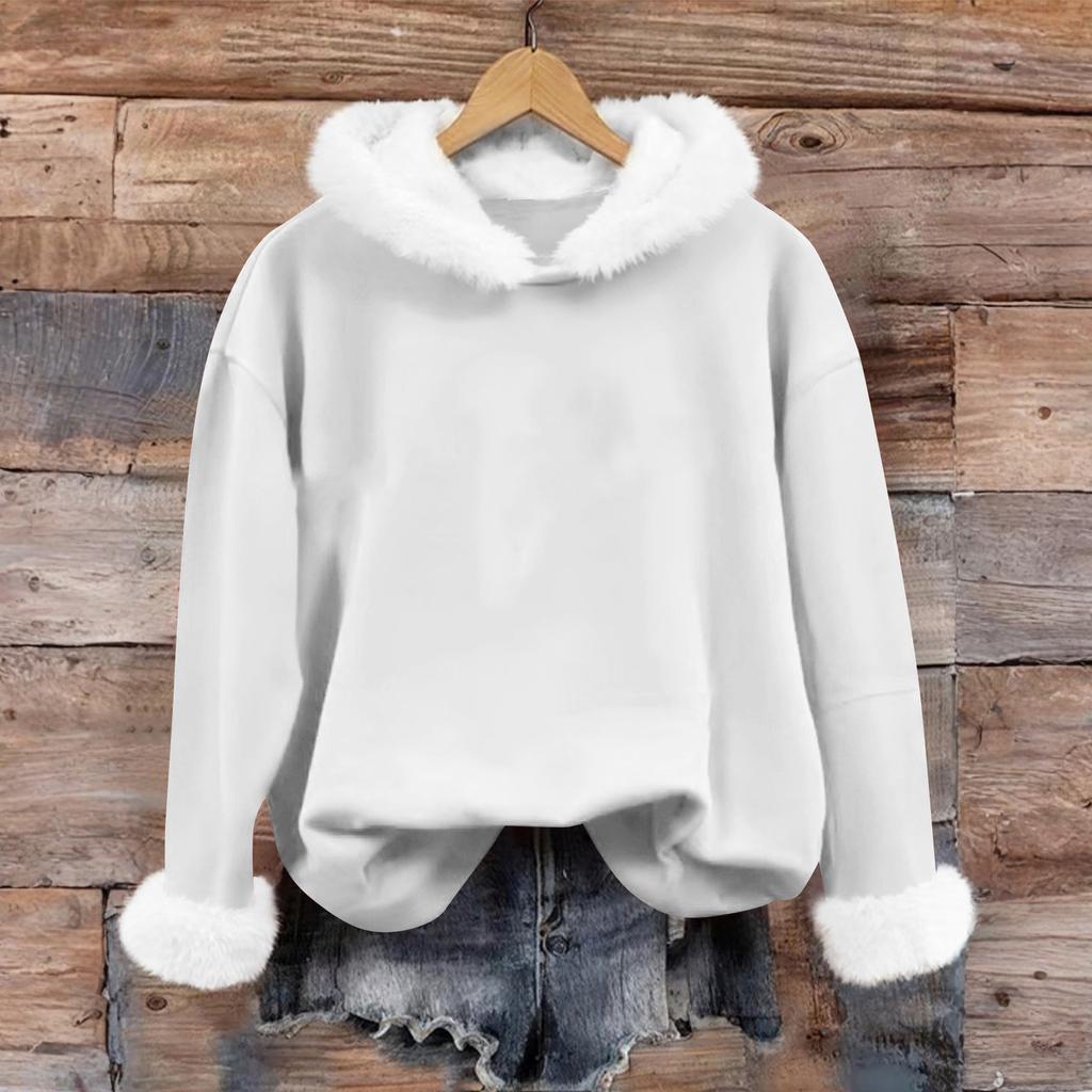 Women's Casual Fashion Print Long Sleeve Hooded Sweatshirt Top
