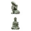 2× Stein Buddha Statue Geschenk für Veranda Haus Schreibtisch Schreibtisch Büro Dekoration