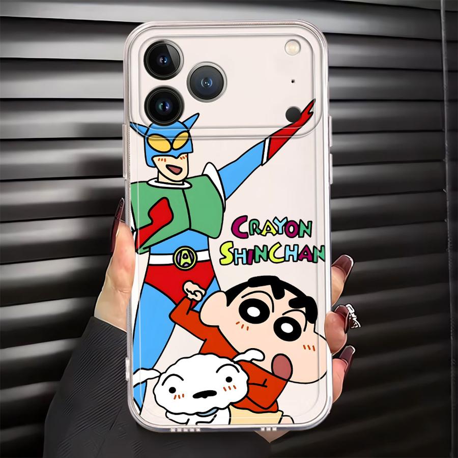 

Soft Phone Cover Case for iPhone 17 Pro Max XS Max 13 Pro 11 XR 16 15 14 Plus 7 8 12 Mini Air Shin-Chan Action Kamen iPhone 15 Plus