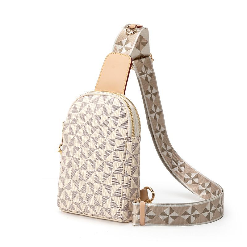 Fashion Men's and Women's Shoulder-printed Breast Bag Light Luxury Texture Casual Men's Simple Change Small Backpack Tide