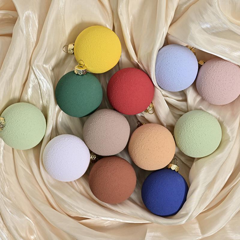 12 Pcs  6cm Christmas Ball Ornaments Creative Texture Xmas Tree Hanging Pendant Home Decor Xmas Party Noel Navidad Decoration