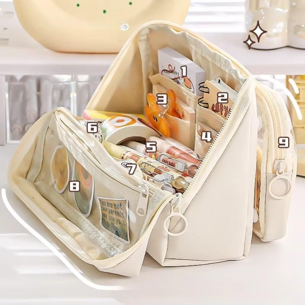 Large Capacity Transparent Pencil Case DIY Stationery Box Transparent Pen Bag  School Supplies