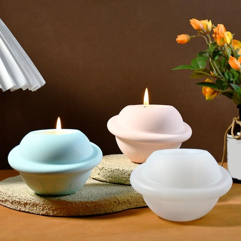 Versatile Silicone Rotating Planet Mold Flexible Silicone Candlestick Mold For DIY Planet Candle Holders And Decorations
